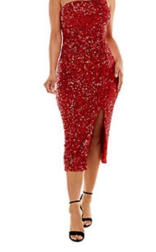 premier amour red dress Premier Amour Deep Red Lace Dress S (4-6) New