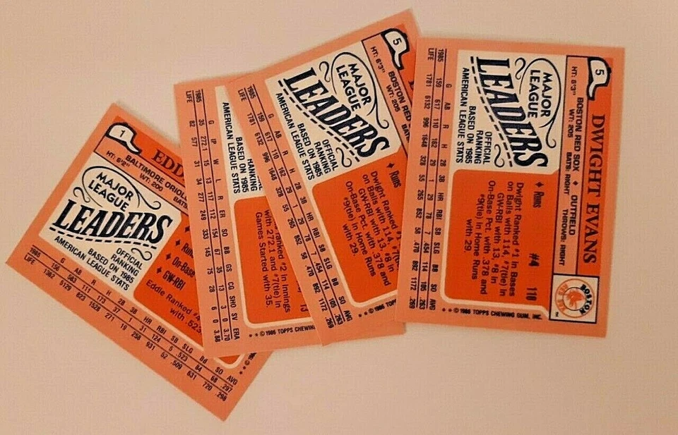 1986 Topps Major League Leaders (Mini's) Singles, You Pick - Image 3 of 3