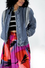 Size: L JORDACHE VINTAGE Denim Jacket  Vest Detachable Sleeves Women  s Blue