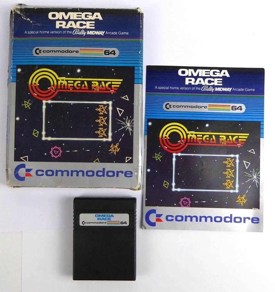 Commodore 64 C64 in OVP -- OMEGA RACE (Commodore) -- Modul Cart