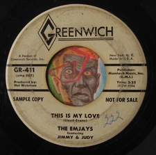 HEAR Emjays 45 This Is My Love / Waitin GREENWICH R&B doo wop