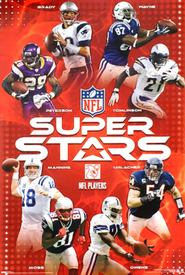 NFL SUPERSTARS 2008 22x34 POSTER - Brady, Manning, Urlacher