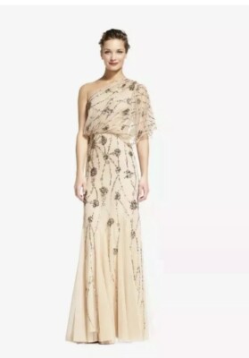 adrianna papell beaded cold shoulder dress Adrianna Papell Off-The-Shoulder Beaded Sheath Dress