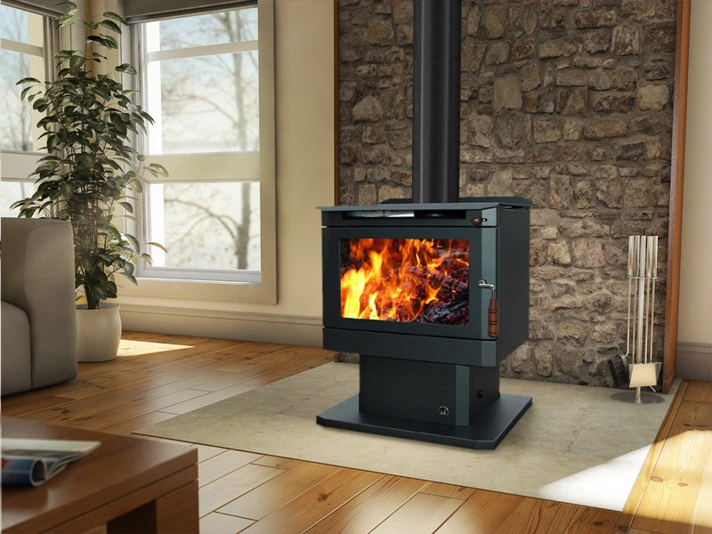 Wood Heater Ecomaxx Classic Pedestal - Metallic Black Fireplace | eBay