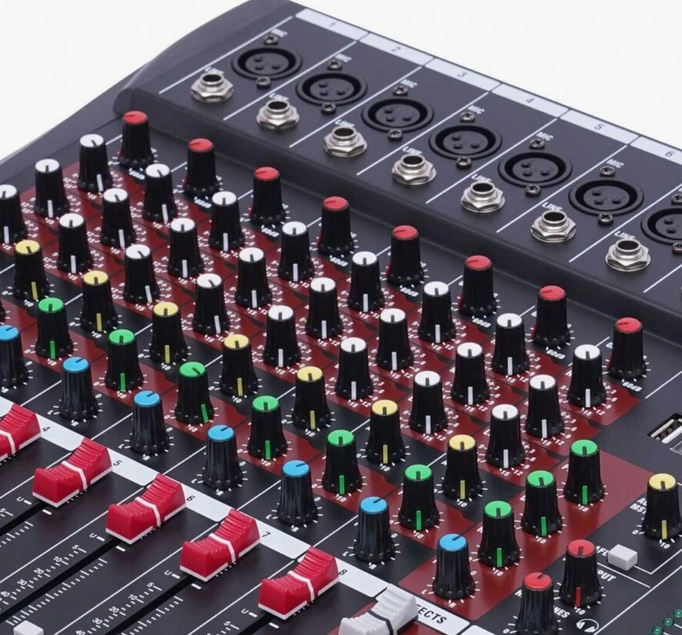 8 Channel Professional Audio Mixer Sound Board Console Desk System Interface UK - Image 3 of 4