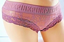 .VICTORIA'S SECRET PINK LOGO BANDED MESH CHEEKSTER PANTY M L