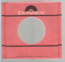 Company Sleeve 45 POLYDOR - Red w/ Black Lines  Logo 1700 Broadway 1969-1974 
