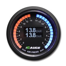 52mm Digital Dual Air Pressure Gauge 13.8 Bar White Oled Air Ride Suspension 52mm Digital Dual Air Pressure Gauge 13.8 Bar White Oled Air Ride Suspension
