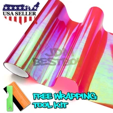 12"X360" Galaxy Neo Chrome Red Headlight Taillight Fog Light Tint Film Vinyl