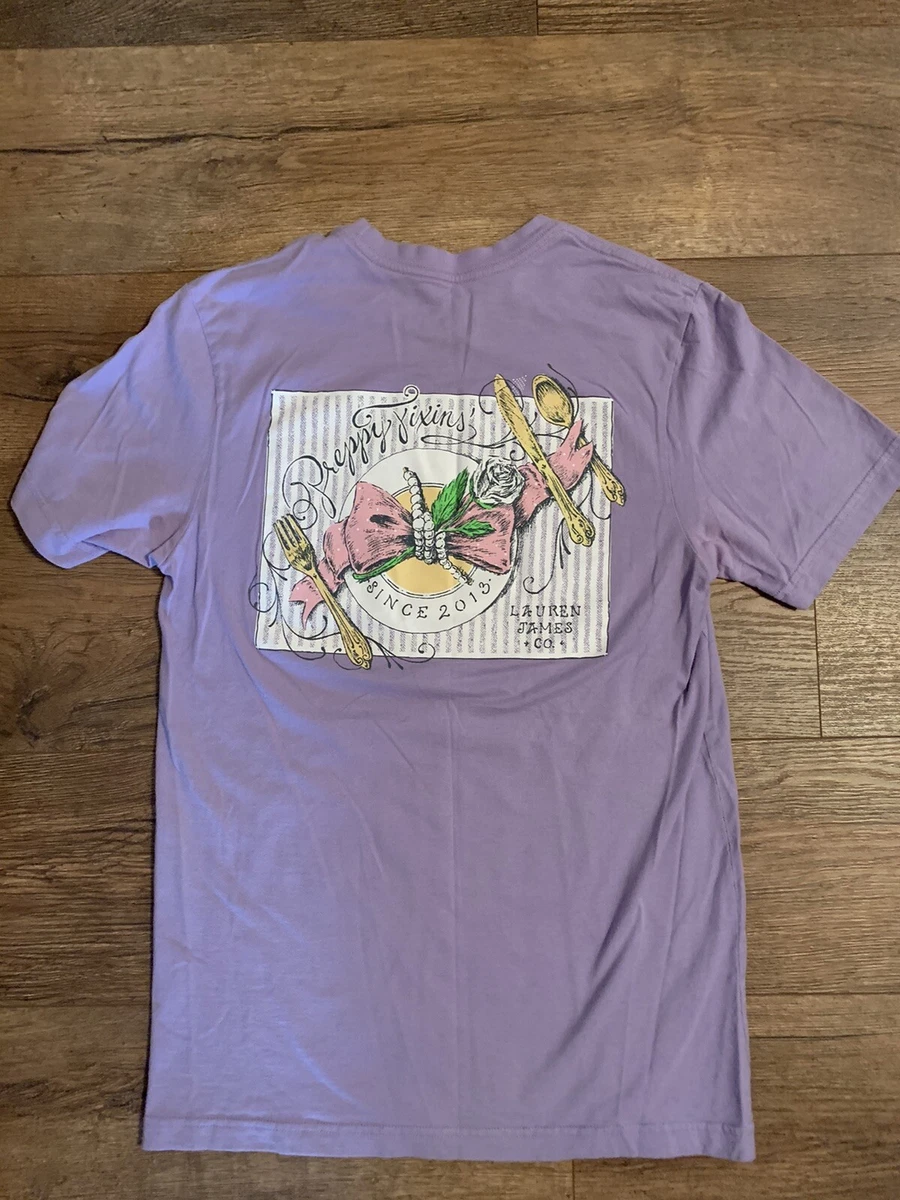 Women s Lauren James Sweet Tee Graphic T Shirt Size M Lavender