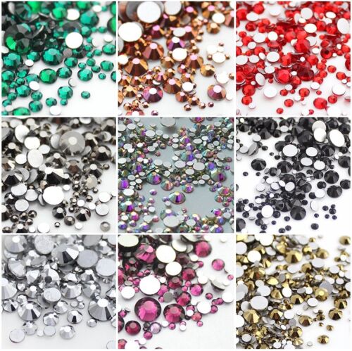 720p Mixgröße Nail Art Strasssteine Glitzer Diamant Kristall Edelsteine Tipps Dekoration - Bild 1 von 30