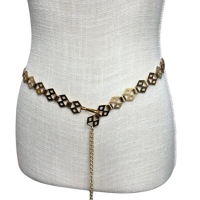 Gold Tone Chain Waist Belt Fashion Hippie Boho Mexico Coins