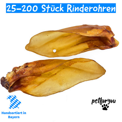 50 Stück Getrocknete Schweineohren Für Hunde – Natürlicher Kausnack, Zahnreinigend, Ohne Zusatzstoffe