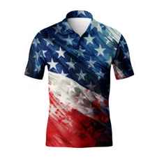 NEW Obnoxious Golf Polo Shirt Patriotic Flag Mens 5XL Short Sleeve