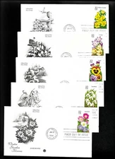 US FDC 1996 5 First Day Covers Winter Garden Flowers by PCS Scott 3025-29 |