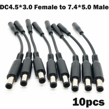 10PCS Power Charger Converter Adapter Cable For DELL small Tips 7.4mm To 4.5mm