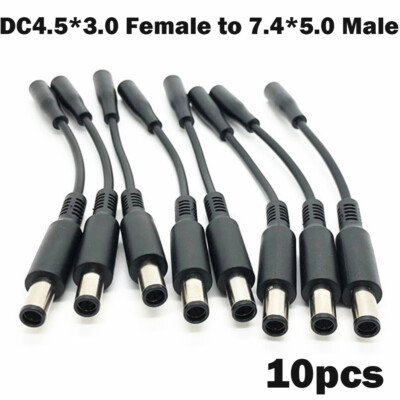 10PCS Power Charger Converter Adapter Cable For DELL small Tips 7.4mm To 4.5mm