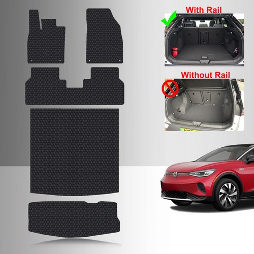 ToughPRO Floor Mats Full Set + Cargo With Rail Black For Volkswagen ID