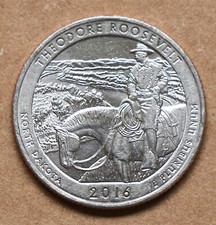 2016 P Theodore Roosevelt North Dakota America the Beautiful quarter circulated