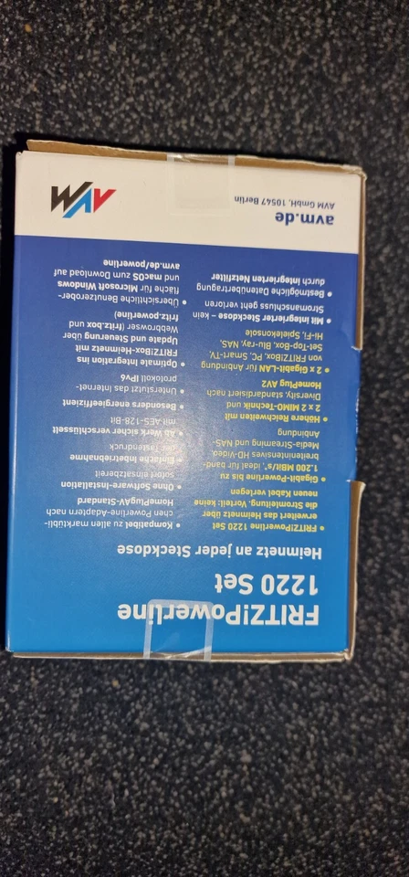 AVM FRITZ!Powerline 1220 Set Powerline Starter Kit 20002737 1200 MBit/s - Bild 2 von 3