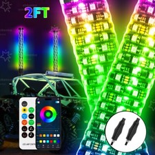 2x 2Ft LED Fat Whip Lights Thick RGB For ATV UTV Can-Am Maverick X3 Kawasaki