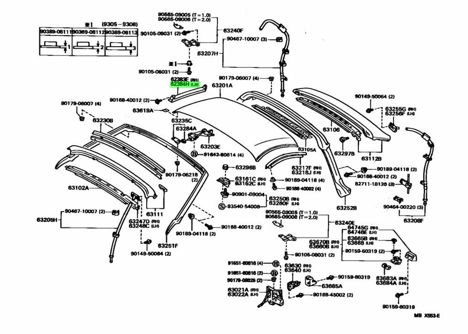 Toyota Genuino OEM SUPRA JZA80 2JZ 2JZGT TIRA DE CLIMA TECHO RIEL LATERAL LH Foto 2 de 2