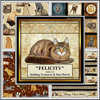 QT, DAN MORRIS, ''FELICITY'', CATS, KITTENS, FABRICS