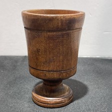 Primitive Antique Wood Mortar Rustic Turned Kitchen Treenware Tool 5.5” Cottage