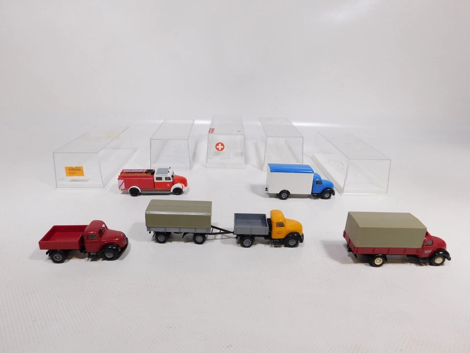 5X Brekina H0 1:87 Magirus 4255 Davos Ackermann Marotzke FW Sg/Mint #DZ288-1 - Immagine 2 di 4