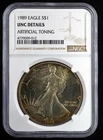 1989 American Silver Eagle NGC UNC Details Toning | UNC BU ASE