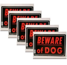 5-Pack BEWARE OF DOG Hillman Sign 10 x 14" Reflective Aluminum Private Property