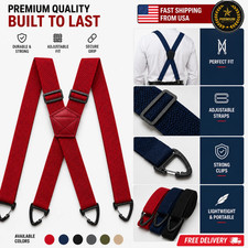 Suspenders for Men Heavy Duty, X Shape Back Hidden Suspender 1.5" Under Clothing