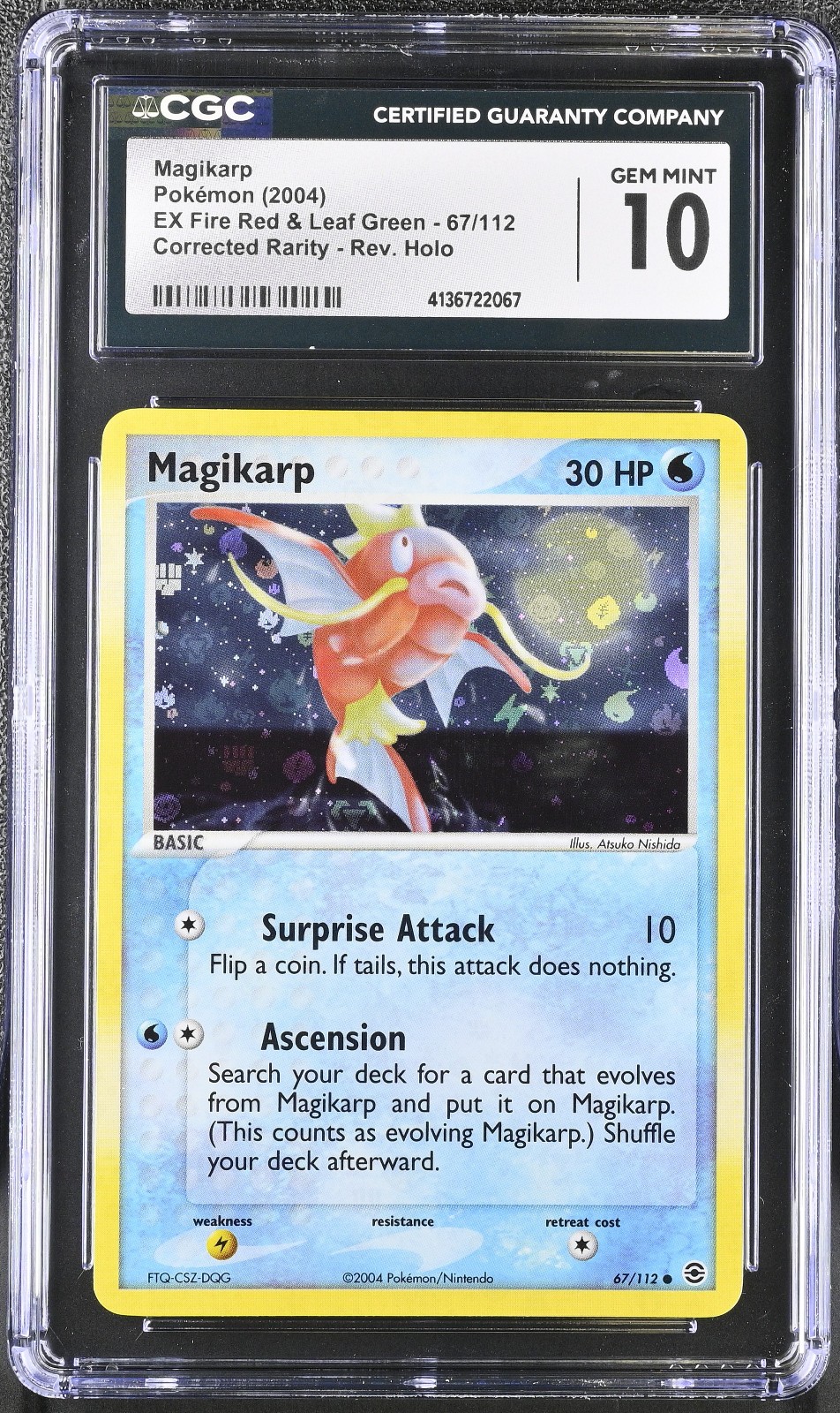 Magikarp 67/112 Reverse Holo CGC 10 Gem Mint 2004 EX FireRed & LeafGreen Pokemon
