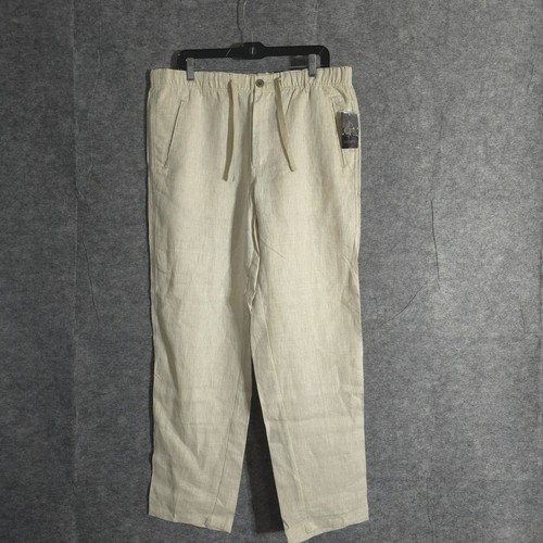 Neu Tasso Elba Island Leinenhose Herren großer Kordelzug natürlicher Komfort neu mit Etikett einfarbig