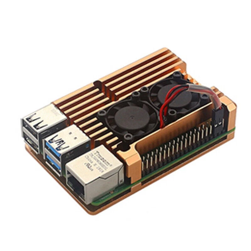 For Raspberry Pi 4 Model B Case Box Aluminum Alloy Enclosure Dual Fan Heat Sink - Image 4 of 4