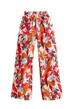 Women s Medium Floral Wide Leg Pants Drawstring Elastic Waist Boho Resort Summer