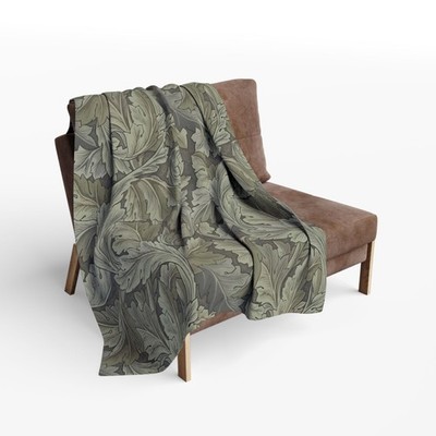 William Morris Acanthus Leaves Pattern Classic Art Textile Arctic Fleece Blanket