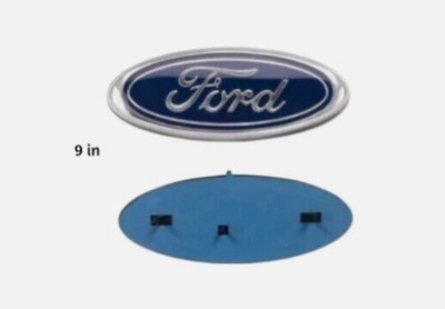 FORD BLUE 9 INCH Emblem For Front Grille/Tailgate Oval Badge Chrome Logo 2004-16