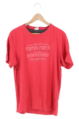 ENRICO MORI Herren T-Shirt Gr. M Rot Casual mit Schriftzug