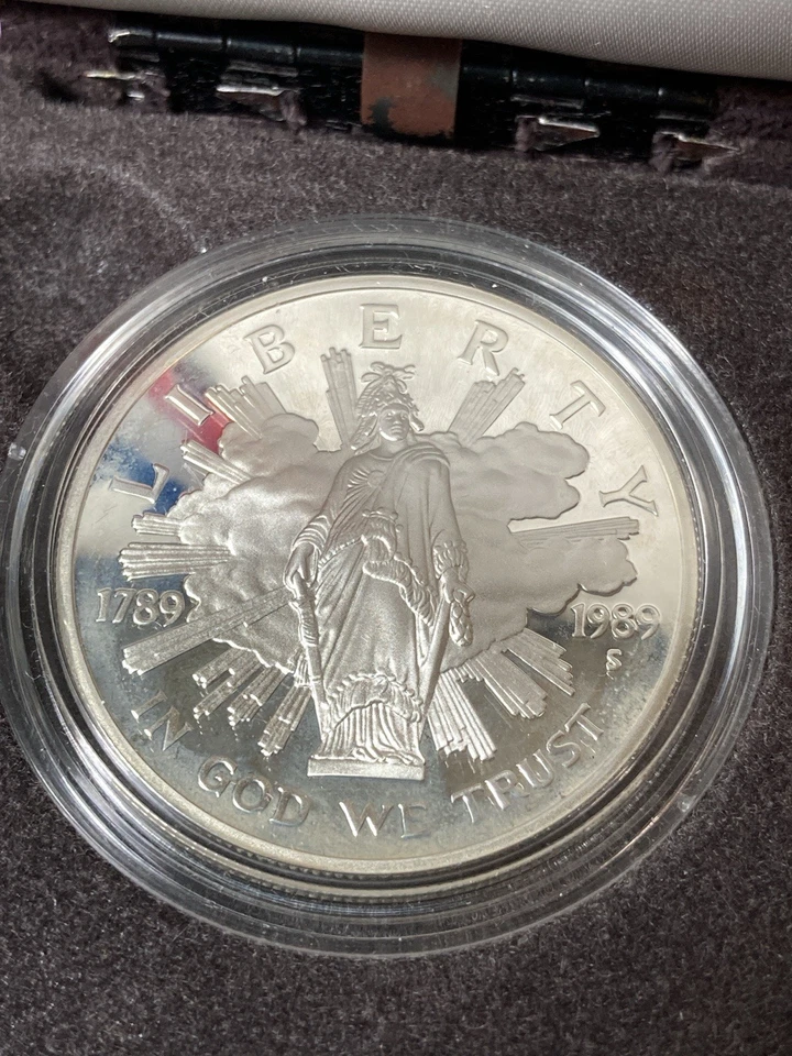 1989 CONGRESSIONAL 2-Coin Proof Set - Bicentennial Dollar & Half Dollar Coins - Image 4 of 4