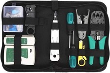 Network Tool Kit for Cat5 Cat5e Cat6, 11 in 1 Portable Ethernet Cable Crimper