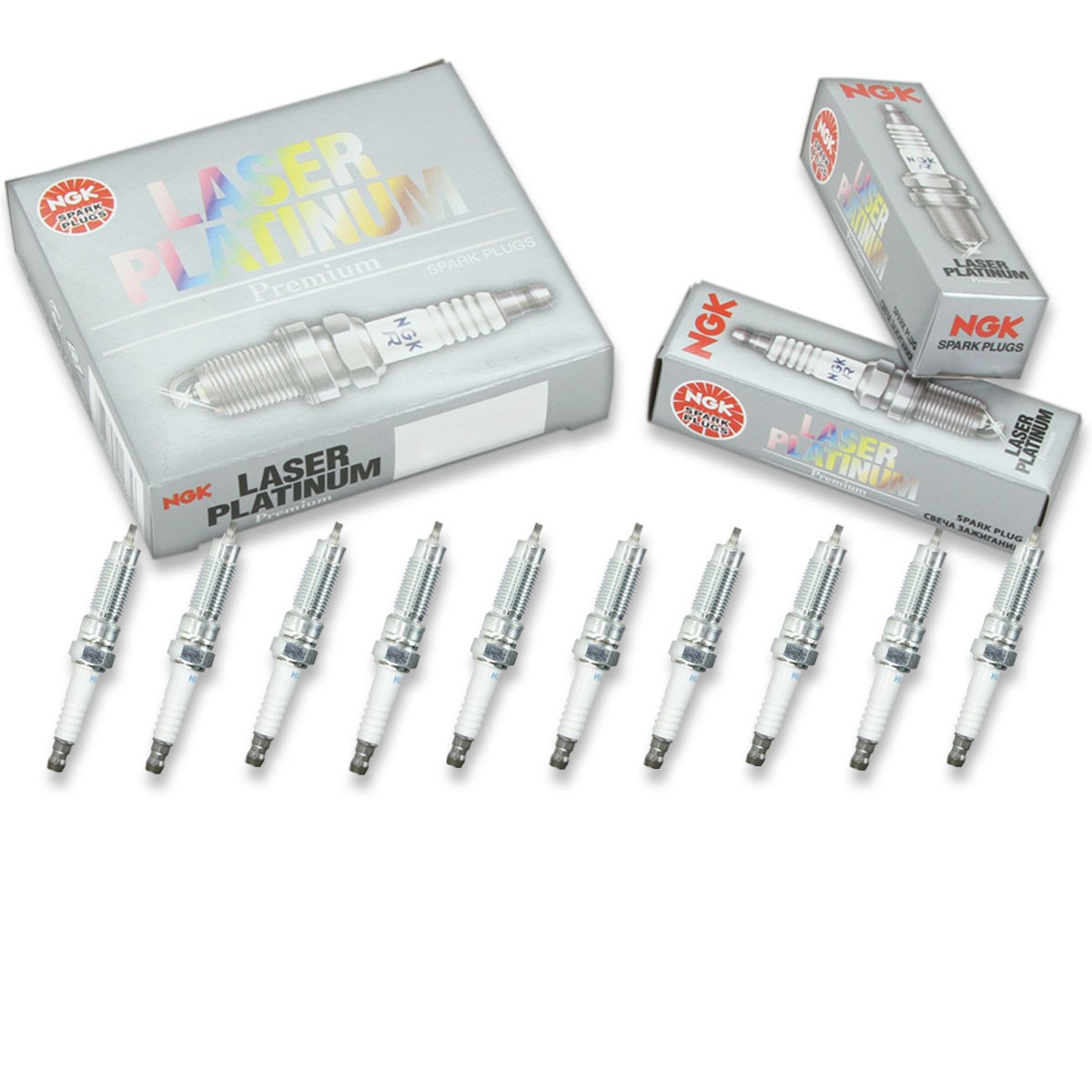 10 pcs NGK Laser Platinum Spark Plugs for 2008-2010 Ford F-350 Super Duty wn