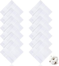 12 Pack Handkerchiefs for men, 100 Soft Cotton 15x15 Inch Men's Handkerchiefs