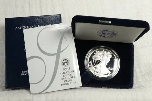 NobleSpirit Lovely 2004 American Eagle .999 Silver 1oz Proof in Box w CoA