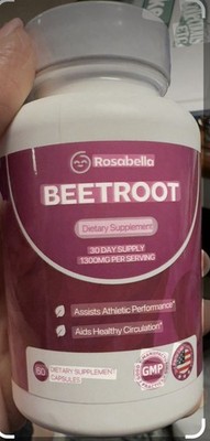 Rosabella Organic Beet Root 60 Capsules Dietary Supplement - New -