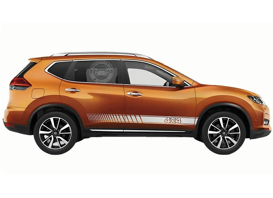 Calcomanías de vinilo a rayas gráficas 2 piezas adhesivas laterales para puerta de auto para Nissan X-trail 4x4 Foto 4 de 4