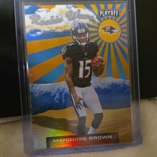 2019 Panini Playoff Rookie Wave Marquise Brown #7 Rookie Insert Ravens NFL Card. rookie card picture
