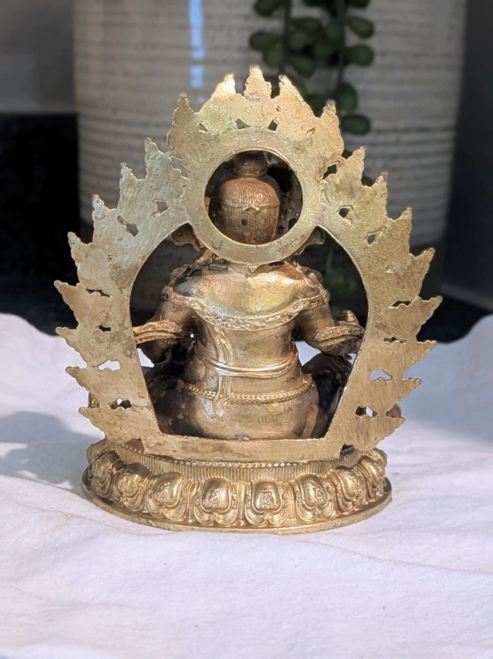 Yellow Jambhala Golden 4.6" Statue Wealth Buddhism Jambala Dzambala Dzambhala - Image 3 of 4