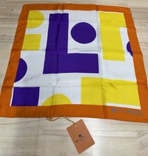 ETRO Milano 100 Silk Multicolor Geometric Pocket Square Handkerchief Italy