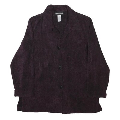 SAG HARBOR Damen Lila Langarm Hemd Mit Kragen Knopfleiste aus Rayon M